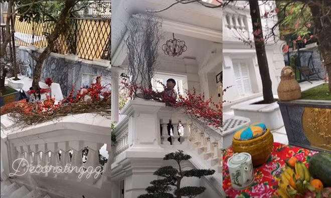 Toàn bộ biệt thự sơn màu trắng. Nội thất phía trong được thiết kế theo phong cách trẻ trung, hiện đại, sang trọng.