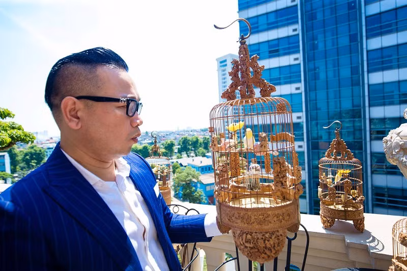 Trong giới chim cảnh ở Việt Nam, Chương Tailor được mệnh danh là ông vua chim màu. Anh sở hữu cho mình đàn chim khủng với giá trị lên tới 10 tỷ đồng. Ảnh: Dân Việt.