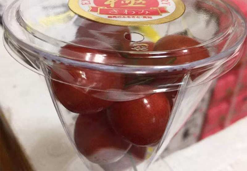 Tại Việt Nam, cherry Nhật Bản phần lớn về theo đường xách tay, giá bán vô cùng đắt đỏ. Ảnh: Kyodonews