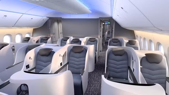 Cabin trong Boeing 777x có thiết kế rộng hơn.