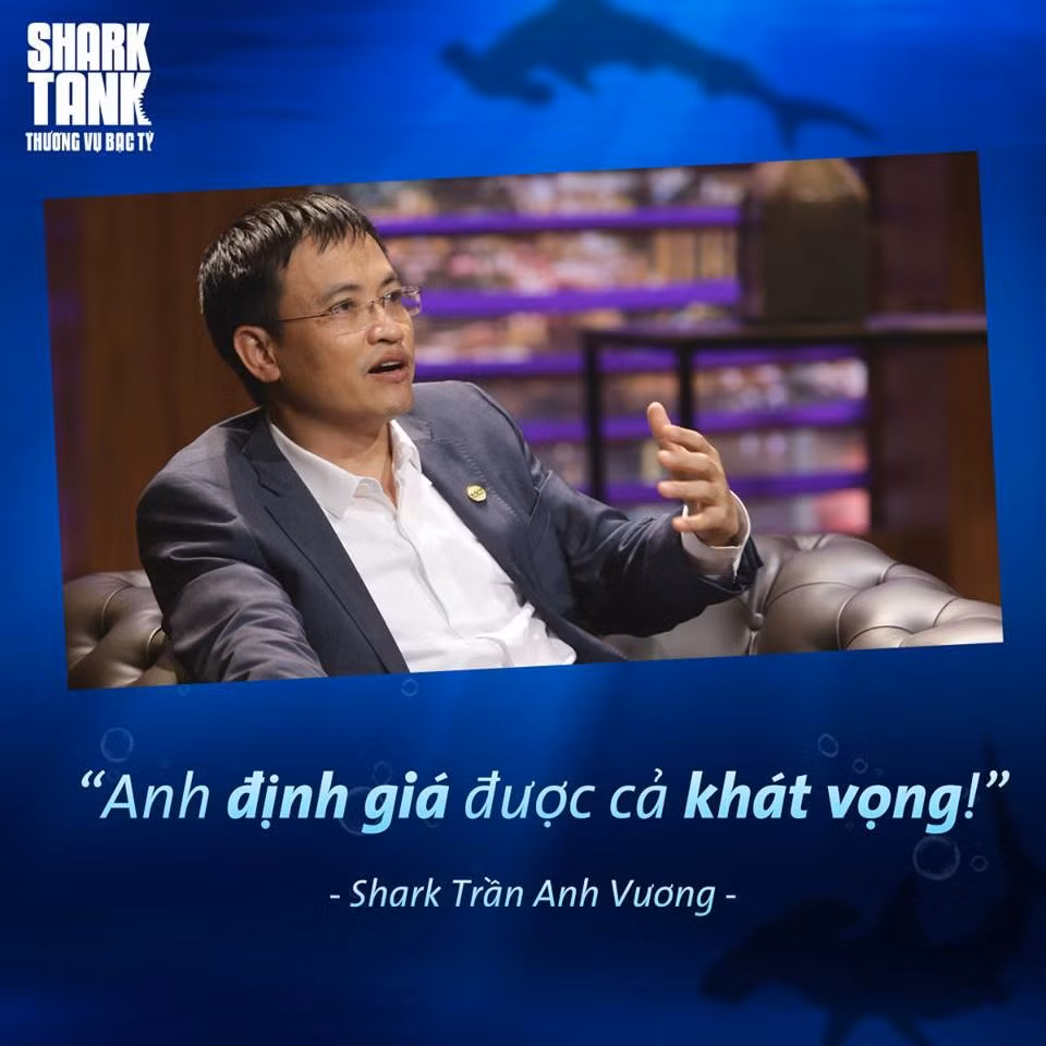Trong đoạn clip giới thiệu tập 9 chương trình Shark Tank Việt Nam - Thương vụ bạc tỷ, khi một start-up trình bày rằng có thể sống cực khổ nhưng không bao giờ để anh em của mình thiếu tiền, Shark Trần Anh Vương đã thẳng thắn đáp lại: "Anh định giá được cả khát vọng nên em không phải trình bày những cái đấy". Ảnh: Internet.