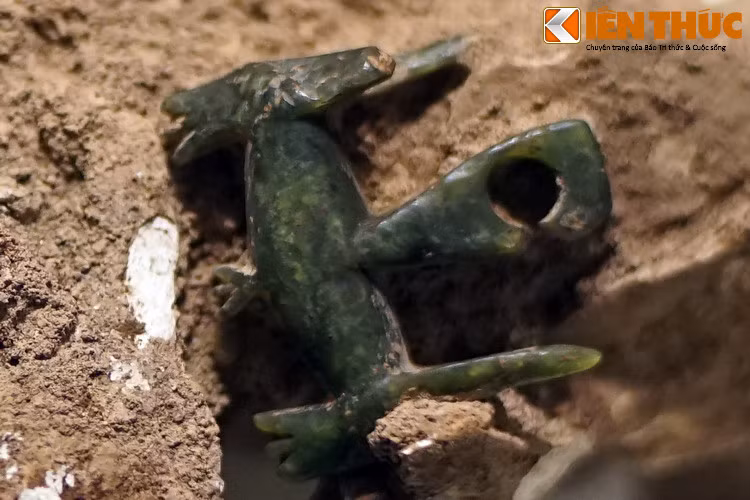 Khuyên tai trên hộp sọ của nam giới khoảng 30-40 tuổi, có lẽ là thành viên một gia đình quý tộc thời đó. Các nhà khoa học đưa ra giả thuyết rằng xã hội của văn hóa Đồng Nai đã có sự phân tầng sâu sắc, thể hiện qua việc đeo khuyên tai bằng đá quý ở những người tầng lớp trên.