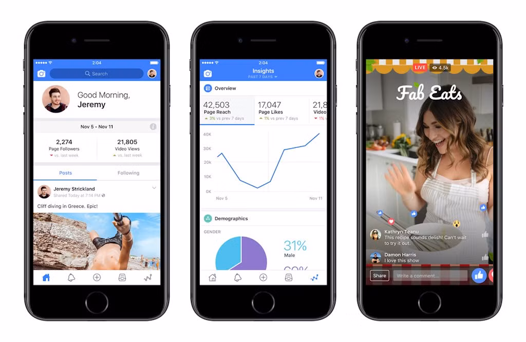 Facebook ra mắt ứng dụng dành riêng cho các nhà sản xuất video vào tháng 11 vừa qua. Facebook ra mắt ứng dụng dành riêng cho các nhà sản xuất video vào tháng 11 vừa qua.