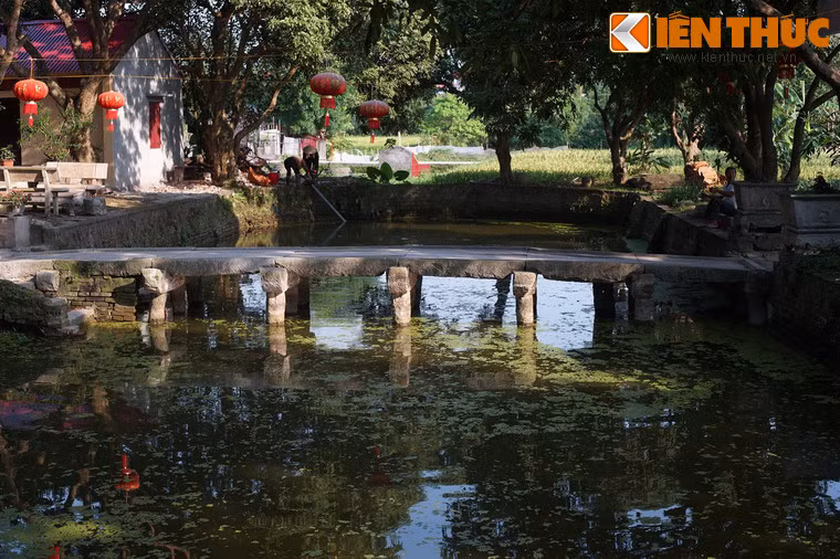 Cầu làm bằng đá xanh nguyên khối gồm 7 nhịp với chiều dài 10m38, chiều rộng mặt cầu 1m67, chiều dài trung bình mỗi nhịp là 1m40. Mặt cầu được lát bằng 20 tấm đá, mỗi nhịp có ba tấm lát mặt.
