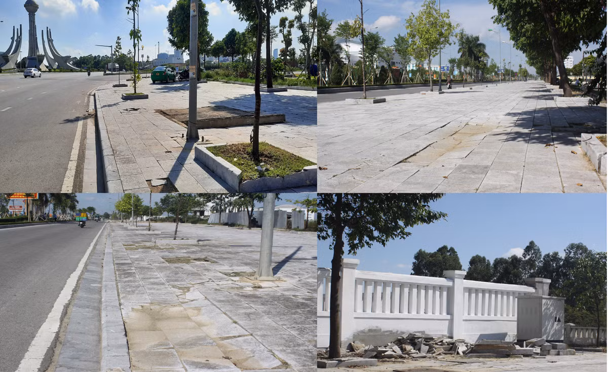 Tuyến đường được xem là bộ mặt của TP Thanh Hoá, ngay trước khu hành chính mới của thành phố nhưng sau thời gian đưa vào sử dụng đã xuống cấp, hư hỏng nghiêm trọng khiến người dân bức xúc.