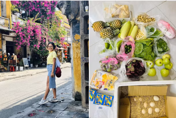 Nang dau xuc dong khi duoc me chong gui tung qua trung, mo rau