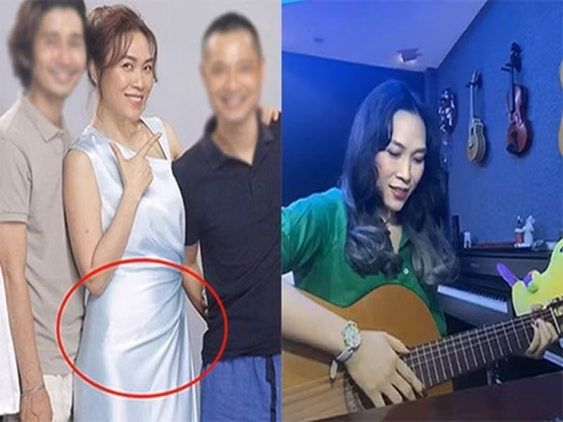 Năm 2020, một trang tin từng đăng tải bài viết nghi vấn nữ ca sĩ hạng A của showbiz có bầu 4 tháng với bạn trai kém tuổi. Trong lúc chưa rõ thực hư tin đồn này thì trùng hợp, Mỹ Tâm lộ hình ảnh vòng hai kém thon gọn trong hậu trường chụp ảnh. Ảnh: Tổ Quốc, Gia đình Xã Hội.
