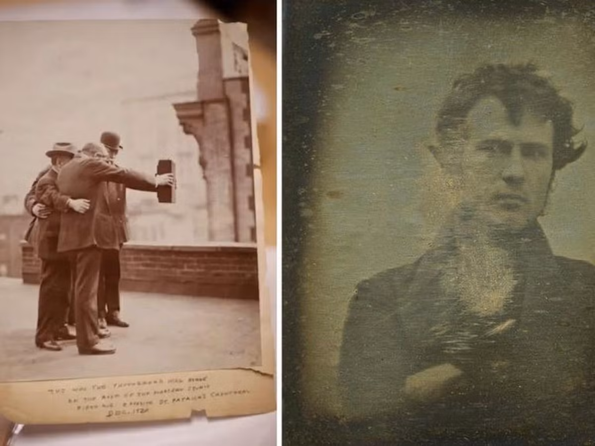 Đây là bức ảnh selfie đầu tiên trên thế giới được chụp vào những năm 1800. Khi ấy, nhóm nam giới này sử dụng một chiếc máy ảnh có kích thước khá to để có bức ảnh "tự sướng". Bức ảnh lịch sử này khiến nhiều người thích thú.