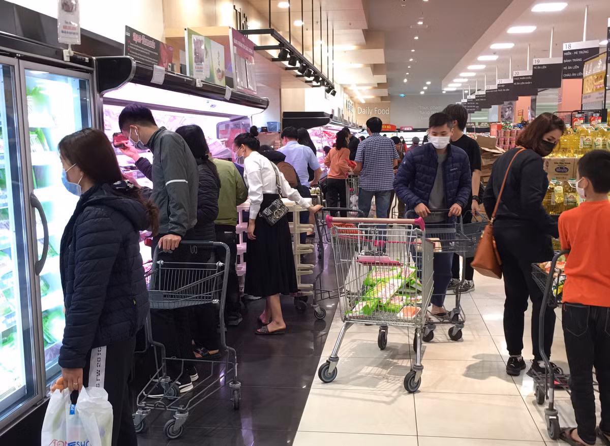 Một góc trong khu bán thực phẩm ở trung tâm AEON Long Biên.