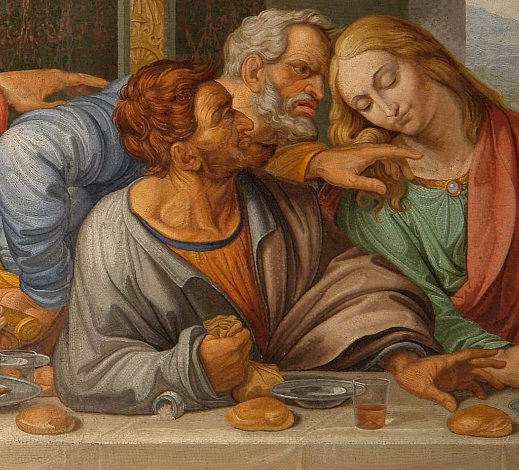 Bí mật thú vị khác là Judas (thứ 5 từ trái qua) - môn đệ đã phản bội chúa Jesus - được vẽ theo hình ảnh một tên tội phạm có thật.