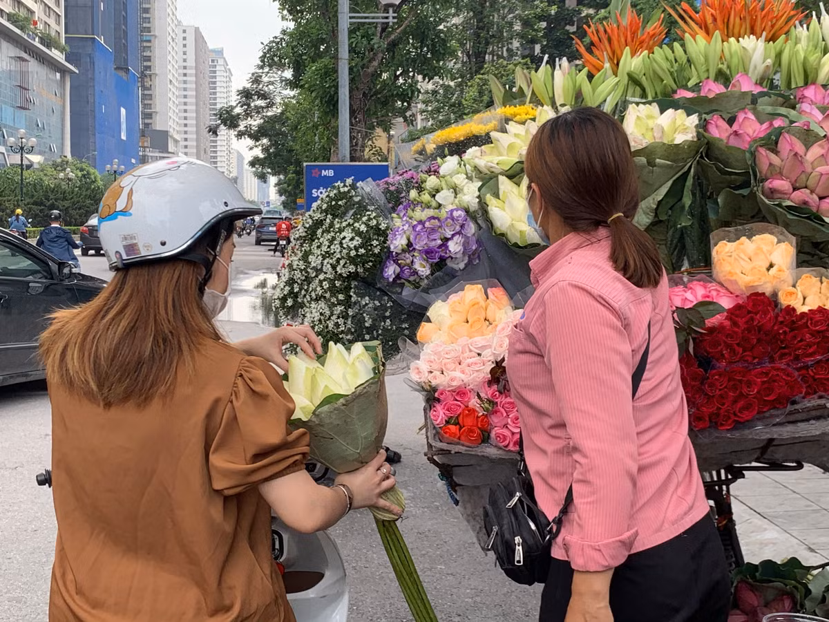 Chị Lan, một người bán hoa cho biết, do không có người đến chụp ảnh nên các đầm sen ít bị hỏng, chủ đầm cũng để hoa nở đều, đến độ đẹp mới hái.