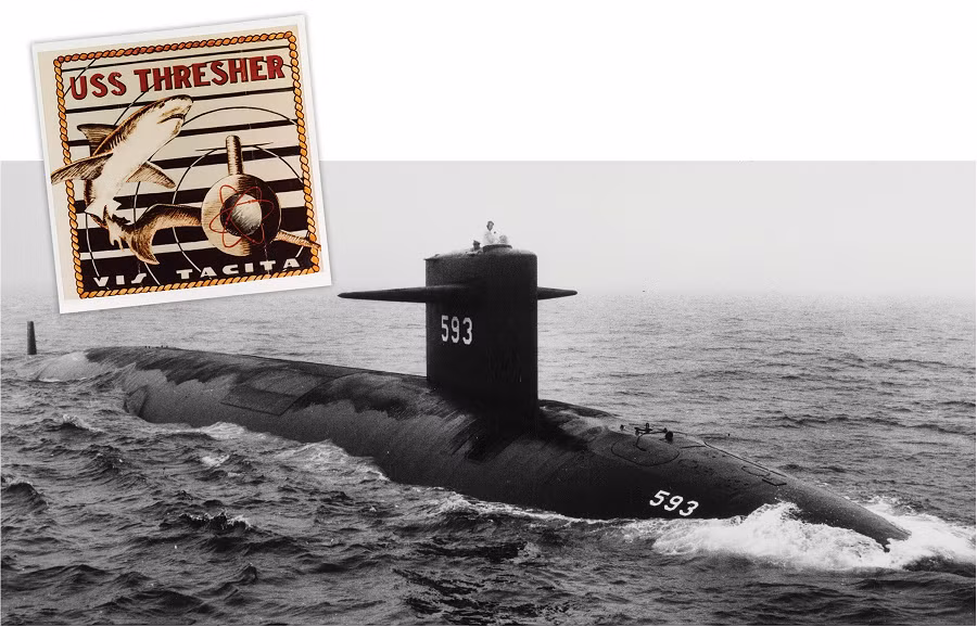 2. Tàu ngầm USS Thresher: Vào ngày 10/4/1963, tàu ngầm USS Thresher của hải quân Mỹ bị mất tích gần bán đảo Cape Cod, Massachusetts.