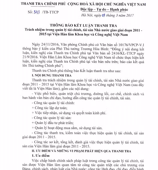 Lo nhieu sai pham tai Vien Han lam Khoa hoc va Cong nghe VN-Hinh-2