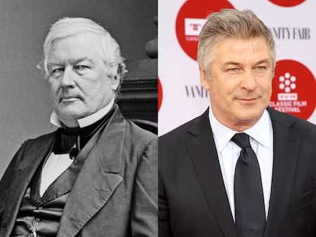 Alec Baldwin (phải ảnh) trông khá giống với Tổng thống thứ 13 của Hoa Kỳ Millard Fillmore.