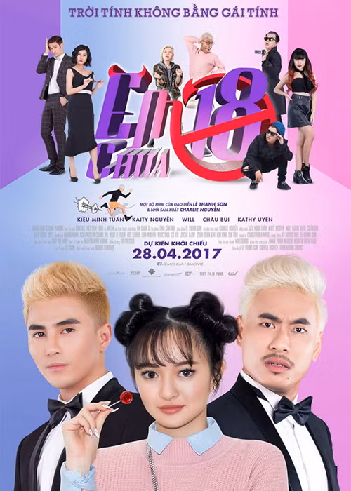“Em chưa 18” là bộ phim Việt được đạo diễn bởi Lê Thanh Sơn và có sự góp mặt của dàn diễn viên trẻ: Kiều Minh Tuấn, Will (365), Kaity Nguyễn, hot girl Châu Bùi... Phim chính thức ra rạp vào ngày 28/4. Ảnh: Tuổi trẻ