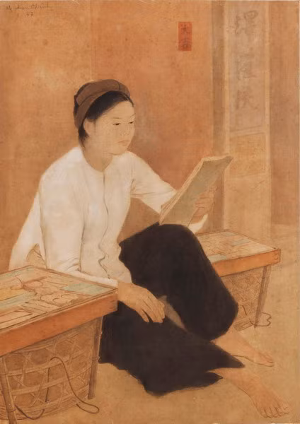 Bức tranh "Cô hàng xén" của Nguyễn Phan Chánh.