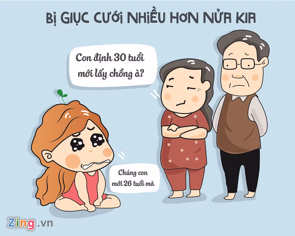Việc chờ đợi trong tình yêu của 2 người cùng tuổi đôi khi không phải vấn đề lớn đối với họ. Nhưng khi gia đình tính tới chuyện kết hôn, nhà trai thường cho rằng con mình còn quá trẻ, nhà gái thì không muốn "ái nữ" của mình phải chờ đợi đến hao mòn tuổi thanh xuân.