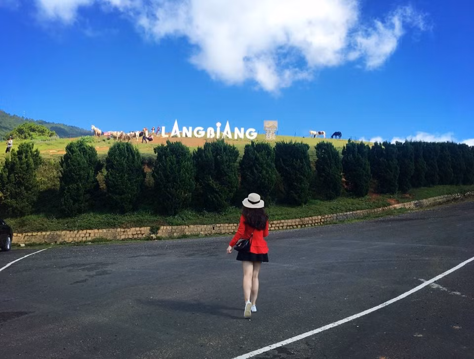Langbiang cách thành phố khoảng 12km. Để lên đỉnh Langbiang phải mua vé thuê xe zeep, đủ 6 người 1 xe là 360 ngàn. Đường lên đỉnh siêu đẹp, lên đến nơi ngắm cảnh cũng đẹp nữa. Trên đó cũng có dịch vụ chụp ảnh cùng ngựa và đại bàng, cho thuê quần áo dân tộc chụp ảnh. Có bán đồ uống, mình mua trà đào 20 ngàn 1 ly.