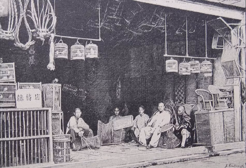 Cửa hàng bán đồ mây tre đan của người Hoa Chợ Lớn.