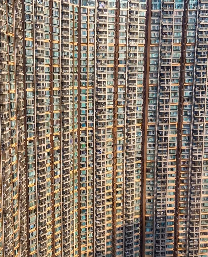 Cư dân Hong Kong sống trong tòa nhà này chắc không sợ độ cao.