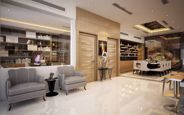 Hoa hậu Thu Hoài sở hữu căn biệt thự tại TP.HCM được thiết kế theo phong cách bán cổ điển.
