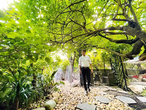 Man nhan vuon rau xanh muot trong biet thu 60 ty cua Dam Vinh Hung