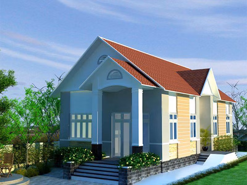 Nhà mái thái sử dụng tôn chống nóng sóng ngói giá rẻ chỉ từ 400 triệu đồng.