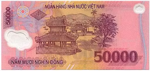 Trên tờ 50.000 đồng có hình Nghênh Lương Đình và Phu Văn Lầu ở Huế. Đây là hai công trình được xây dựng dưới thời Nguyễn, dùng làm nơi nghỉ chân hoặc nơi hóng mát của nhà vua.