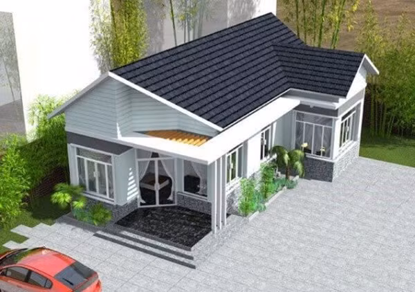 Nhà cấp 4 mái tôn có rất nhiều kiểu dáng, màu sắc. Phần lớn các thiết kế thường sử dụng dạng tôn sóng tròn, tôn giả ngói, song vuông…Ảnh: Internet
