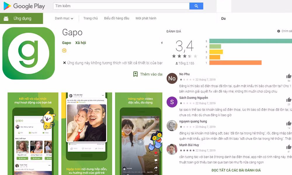 Hiện ứng dụng được đánh giá mức 3,4/5 sao tại Google Play và 3,6/5 sao trên Apple AppStore. Nhiều người dùng liên tục phàn nàn về các lỗi gặp phải.