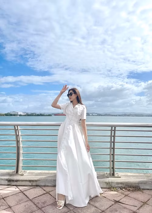 Sau chung kết, Đỗ Thị Hà cùng các thí sinh tham gia một buổi gala từ thiện. Ảnh: FBNV