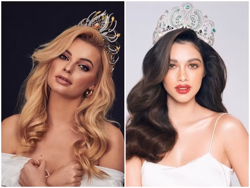 Karolina Bielawska (trái) và Kathleen Paton vừa đăng quang ở đấu trường nhan sắc quốc tế. Ảnh: Miss World Poland, FB Kathleen Paton