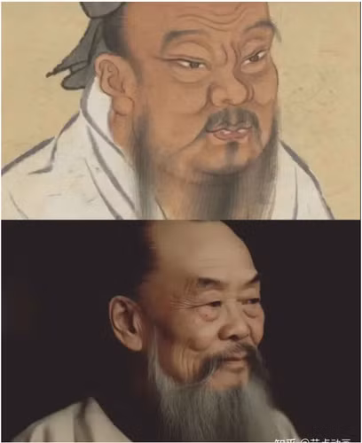 6. Khổng Tử, người sáng tạo ra Nho giáo, được mô tả với sự không cân đối trong cơ thể, với lưng dài hơn chân và một số đặc điểm khá lạ lẫm. Tuy nhiên, AI cho ra hình ảnh của Khổng Tử với vẻ trí thức và lịch lãm, không giống với mô tả truyền thống.
