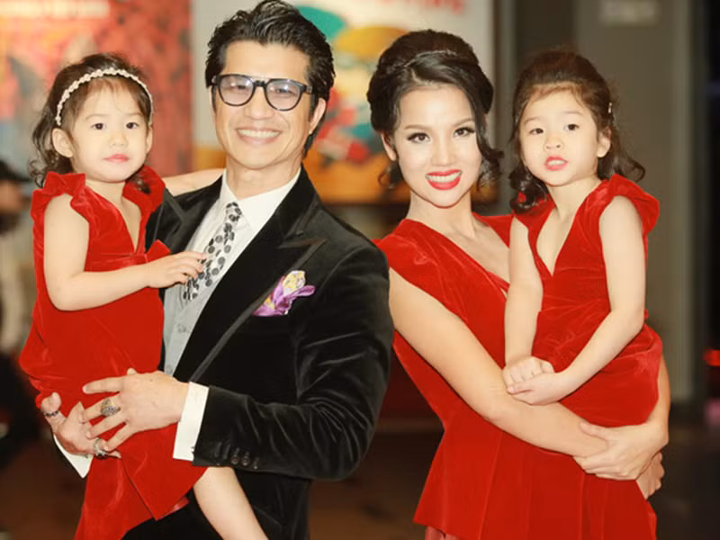 Hai con gái của Dustin Nguyễn đều đáng yêu và khá dạn dĩ dù hiếm khi xuất hiện trước công chúng. Ảnh: Vietnammoi