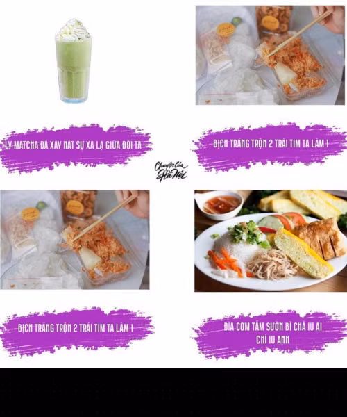 Menu "thả thính" đa dạng từ các món ăn, đồ uống của thế hệ Gen Z. Ảnh: Chuyện của Hà Nội