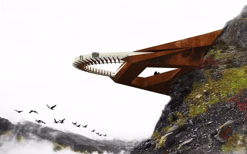 Cầu Glacier Skywalk ở Aberta, Canada, được mở cửa vào năm 2014.