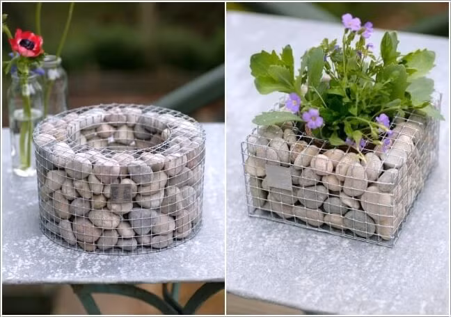 Ý tưởng chế tạo chậu cây trồng hoa bằng đá tuyệt đẹp.