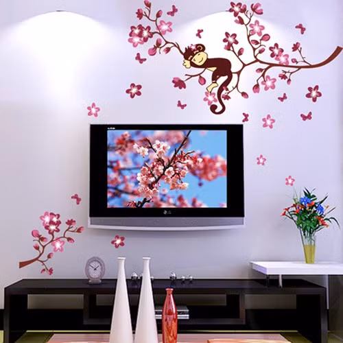  Trang trí nhà đón Tết bằng giấy dán tường là ý tưởng cực kỳ hợp lý và tiết kiệm trong dịp năm mới sắp tới. Việc kết hợp kiểu giấy dán tường với họa tiết hoa màu hồng và những đồ nội thất sáng màu sẽ giúp ngôi nhà bạn đầy không khí xuân mới.