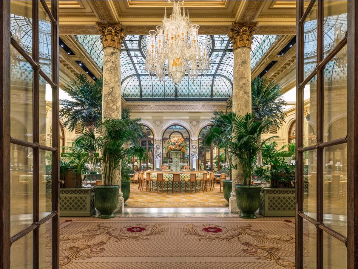 Khu nhà hàng có tên The Palm Court chuyên phục vụ bữa sáng, trà, đồ uống và cocktail buổi tối cho du khách.