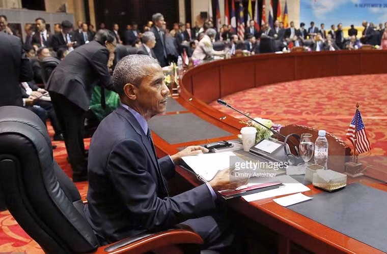 Ông Obama trong ngày tham dự Hội nghị cấp cao Hội nghị cấp cao Đông Á (EAS) tại Thủ đô Viêng Chăn, Lào hôm 8/9.
