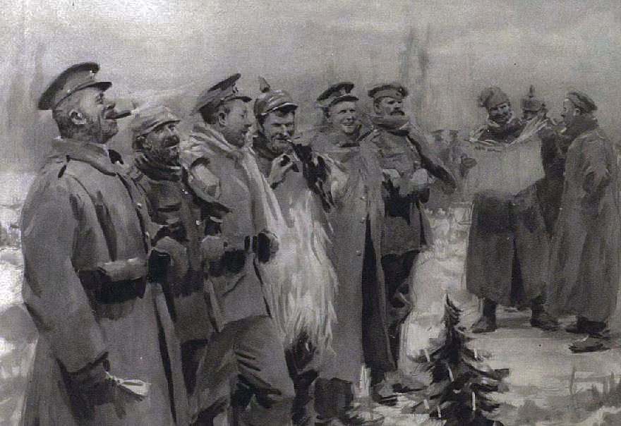 Binh sĩ Anh và Đức trước đó từng là "kẻ thù không đội trời chung" vào Giáng sinh năm 1914 chìa tay ra và bắt tay nhau. Họ cũng trao cho nhau những món quà, cùng nhau nhảy múa, ca hát trong kỳ nghỉ lễ đặc biệt này.