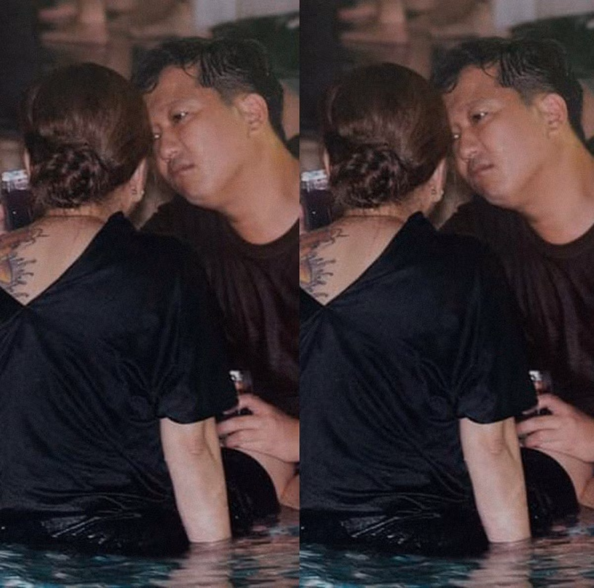 Bức ảnh Trường Giang nhìn đắm đuối "gái lạ" bên hồ bơi ở đám cưới Diệu Nhi khiến fan "ngã ngửa" khi biết danh tính thật của nữ chính.