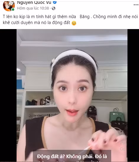 Doanh nhân Quốc Vũ - chồng đại gia của Di Băng được khuyên nên chuyển hướng đóng hài khi thường xuyên chia sẻ những khoảnh khắc hài hước bên bà xã "xì tin" cùng những cách xưng hô bá đạo "không giống ai".