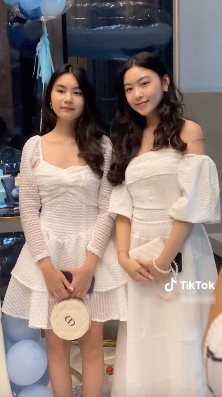 Hai con gái của MC Quyền Linh sở hữu lượng fan đông đảo vì vừa xinh đẹp lại ngoan ngoãn, học giỏi. Ảnh: TikTok Bee News.