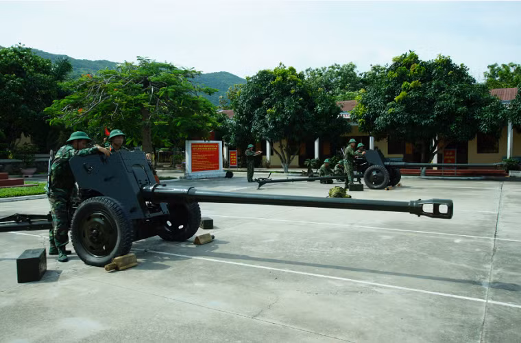 Nếu so sánh với pháo M101, D-44 có trọng lượng thấp hơn chỉ 1.7 tấn so với 4.9 tấn, tuy nhiên chiều dài nòng của nó lại lên đến 4.7 mét rất khó để tích hợp lên trên các khung gầm bánh lốp 4x4 và phải sử dụng khung gầm 6x6 trở lên, khiến mẫu pháo chống tăng này khó cơ giới hóa hơn so với lựu pháo. Nguồn ảnh: Báo Quân khu 7.