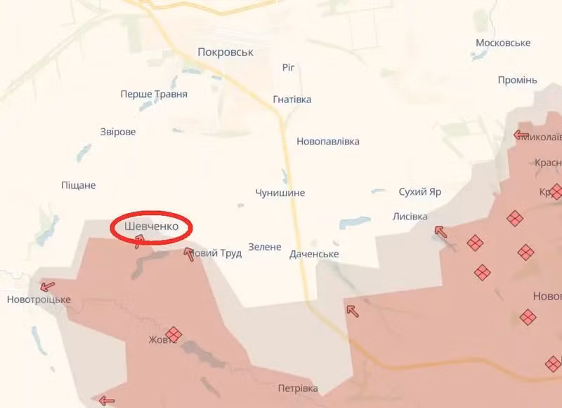Để ngăn cản quân Nga đạt được mục tiêu, lực lượng Ukraine vẫn đang tiến hành các cuộc phản công ở khu vực phía nam Pokrovsk, đặc biệt là tại Shevchenko, nơi đây là vị trí gần nội thành Pokrovsk nhất mà quân Nga đã tiến đến, chỉ cách khoảng 2 km. Ảnh: Topwar.