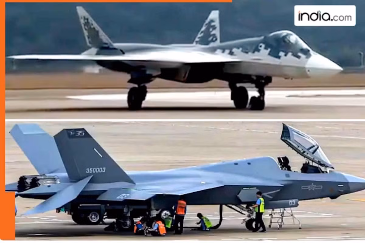 Về thiết kế, J-20 có thân máy bay dài và thanh mảnh được tối ưu hóa để giảm thiểu hấp thụ tín hiệu radar. Su-57 cũng có thiết kế tàng hình, nhưng các đường nét cứng rắn hơn do ưu tiên khả năng cơ động. Ảnh: India.com.