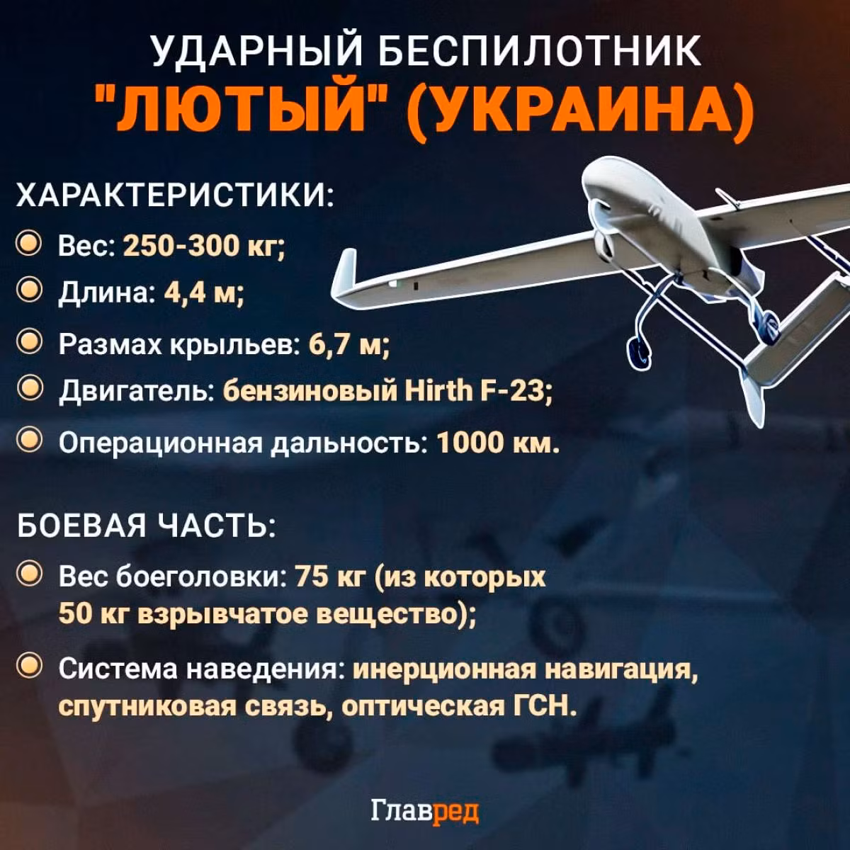 Theo CNN, loại vũ khí được khuyên dùng là máy bay không người lái tầm xa AN-196 "Lutyi" (nghĩa là "Tháng Hai"), có sải cánh 7 mét và phạm vi hoạt động lên tới 1500 km, mang theo đầu đạn nặng 250 kg. Những thiết bị này được sử dụng để tấn công các mục tiêu quan trọng trên lãnh thổ Nga, trong đó nhiều cuộc tấn công nhằm vào các nhà máy lọc dầu của Nga đã gây ra không ít lo ngại về giá dầu trên thị trường quốc tế.