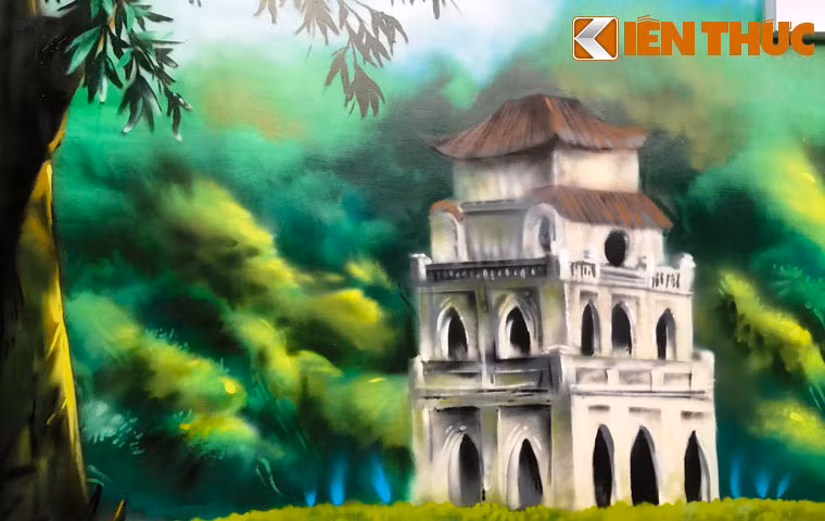 Trãi dài trên bức tường trường mẫu giáo SAPA là hình ảnh biểu tượng 3 miền Bắc - Trung - Nam hội tụ.