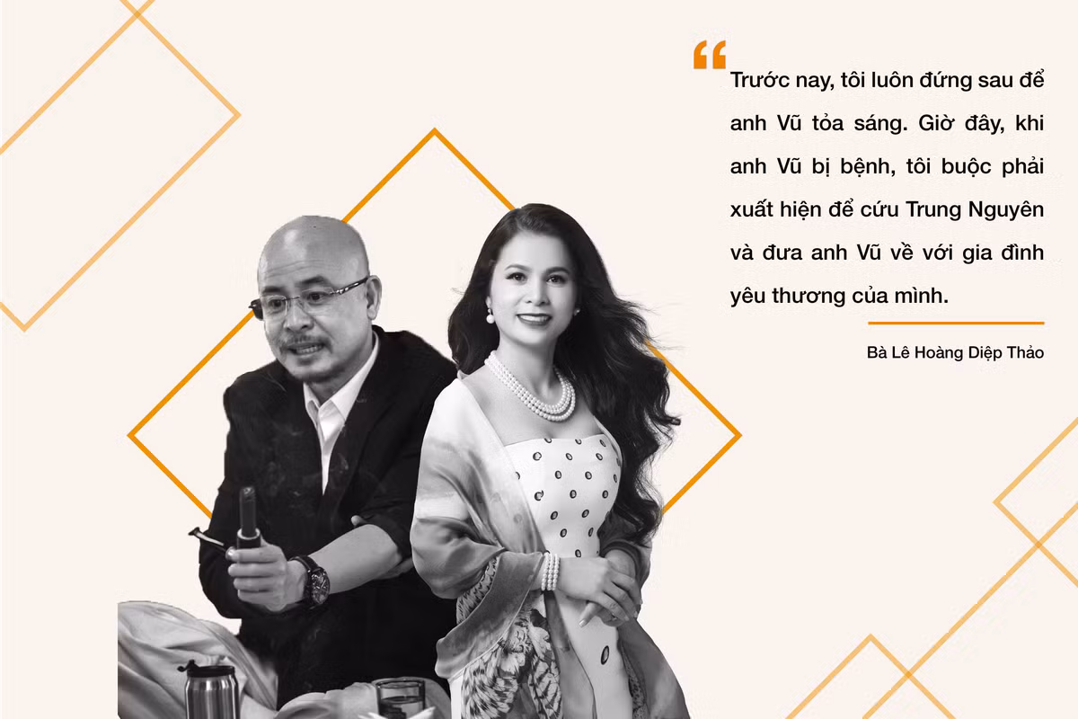Những ồn ào lần này có lẽ bắt nguồn từ lệnh cưỡng chế yêu cầu trả con dấu của Tập đoàn Trung Nguyên đối với bà Lê Hoàng Diệp Thảo. Ông Đặng Lê Nguyên Vũ và vợ cũ liên tục đưa ra những thông tin đối lập, cũng như những quan điểm trái ngược trên truyền thông. Chia sẻ trên Facebook, bà Thảo khẳng định làm mọi việc để "cứu Trung Nguyên và đưa anh Vũ về với gia đình yêu thương".